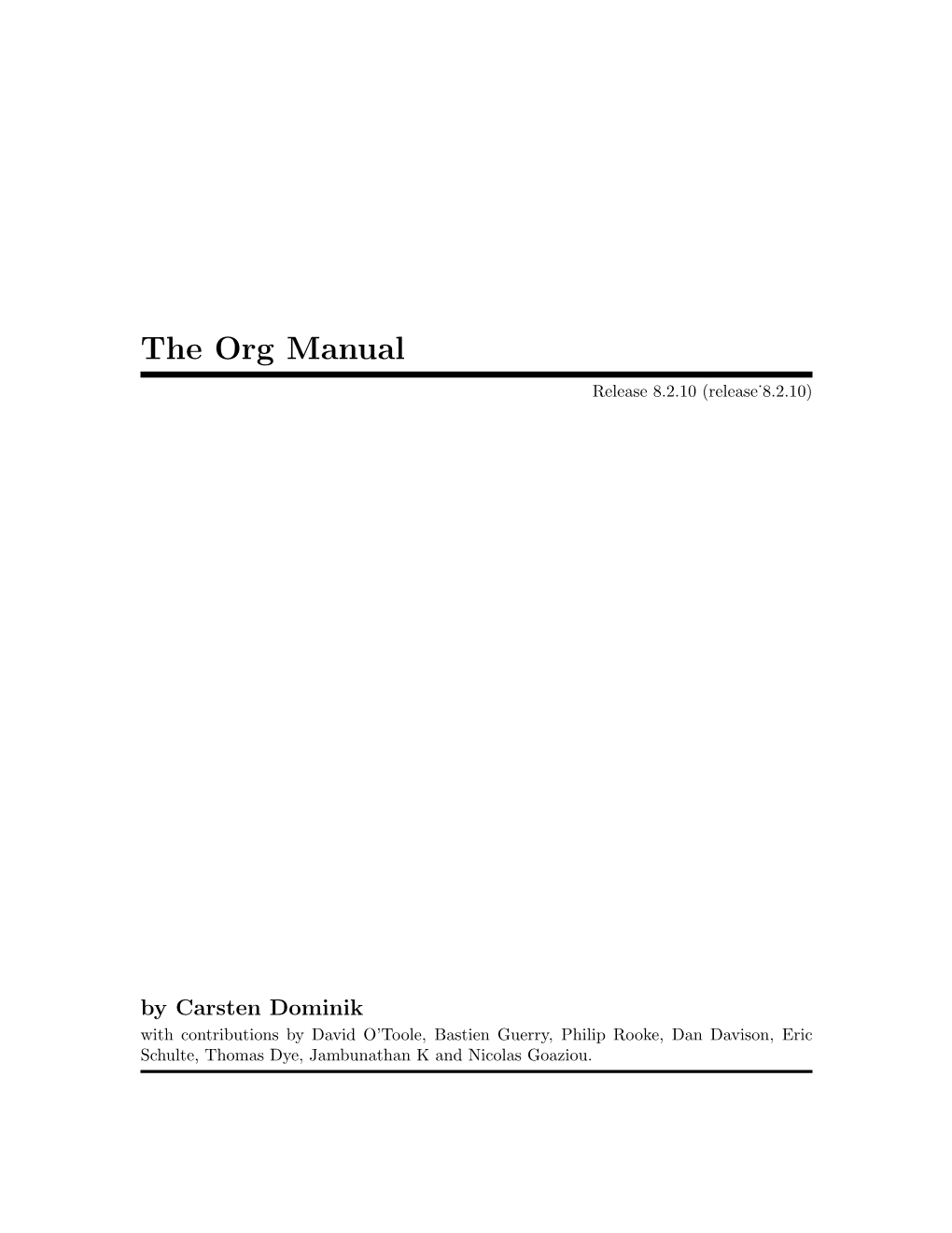 The Org Manual