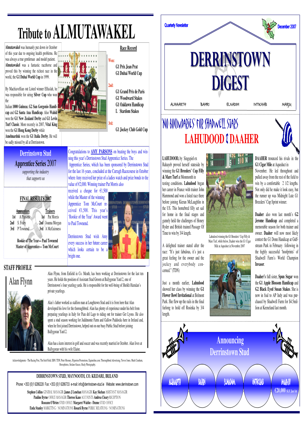 2007 December Newsletter