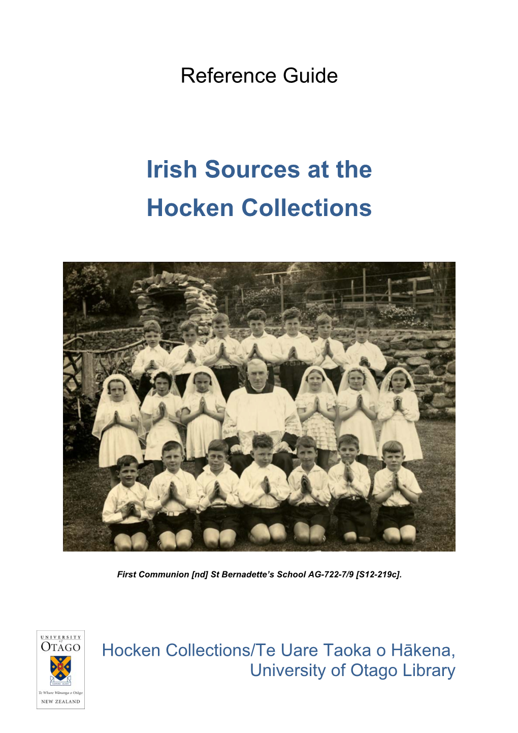 Irish Sources at the Hocken Collections