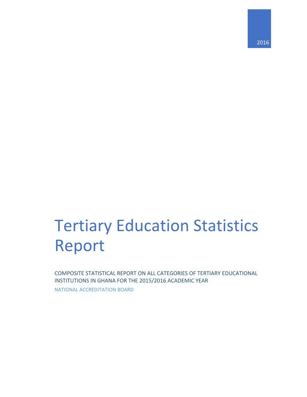 Tertiary Education Statistics Report