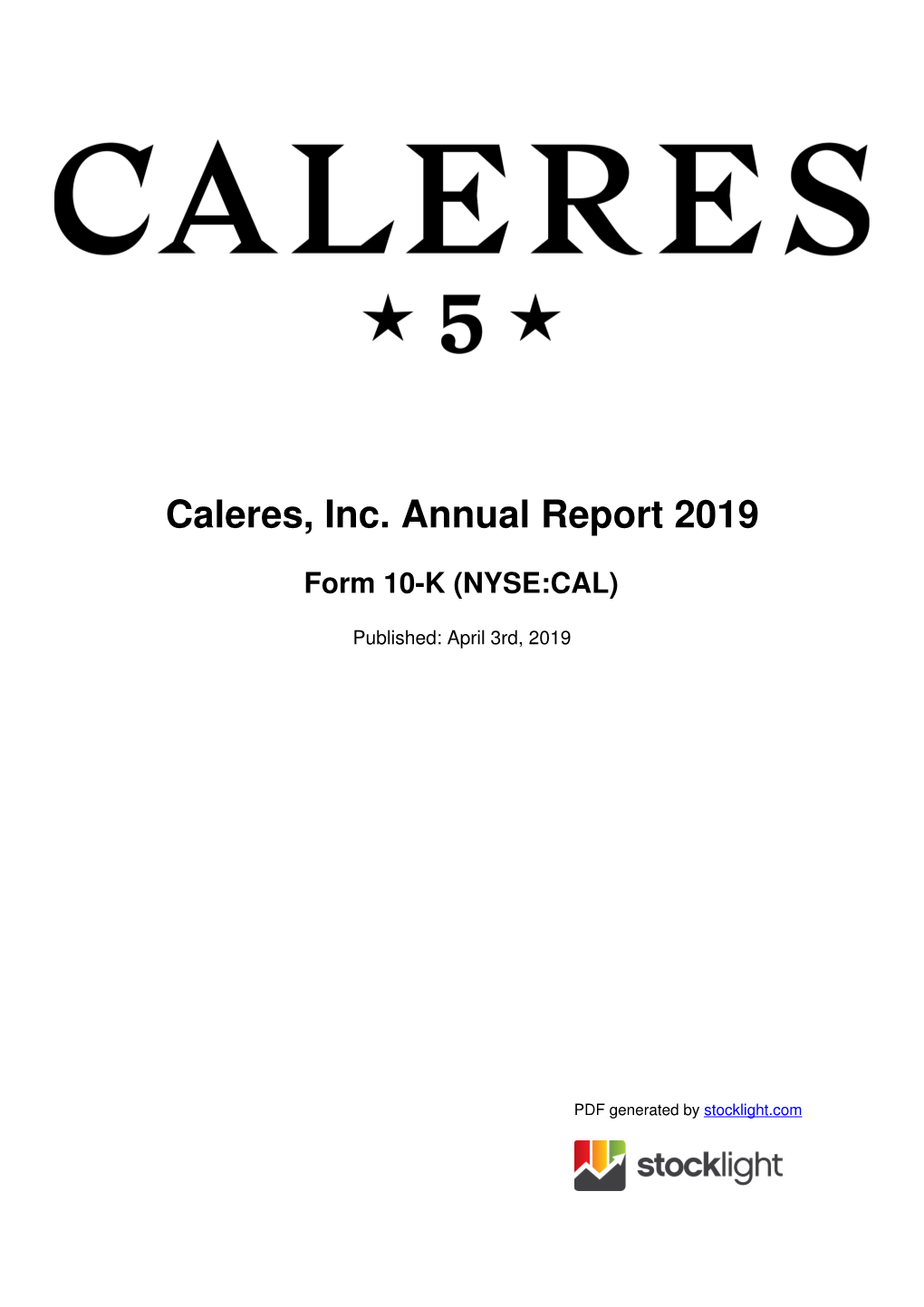 Caleres, Inc. Annual Report 2019