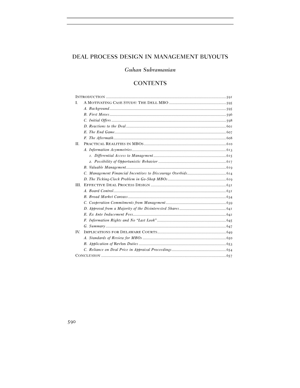 Deal Process Design in Management Buyouts