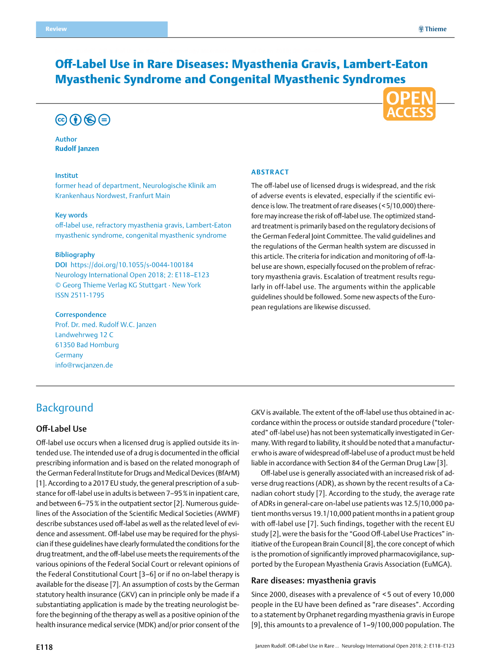 Off-Label Use in Rare Diseases: Myasthenia Gravis, Lambert-Eaton Myasthenic Syndrome and Congenital Myasthenic Syndromes