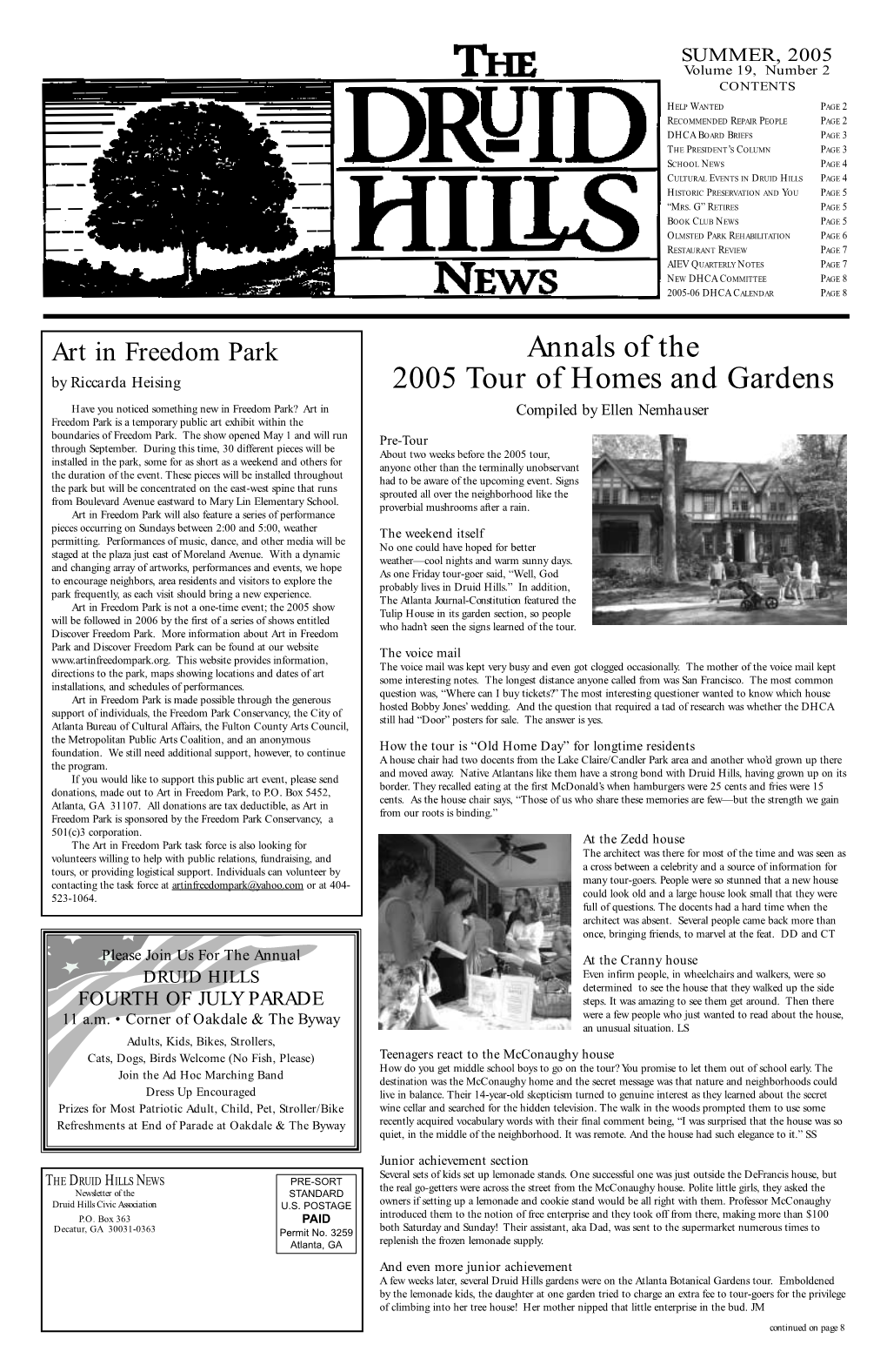 Annals of the 2005 Tour of Homes and Gardens