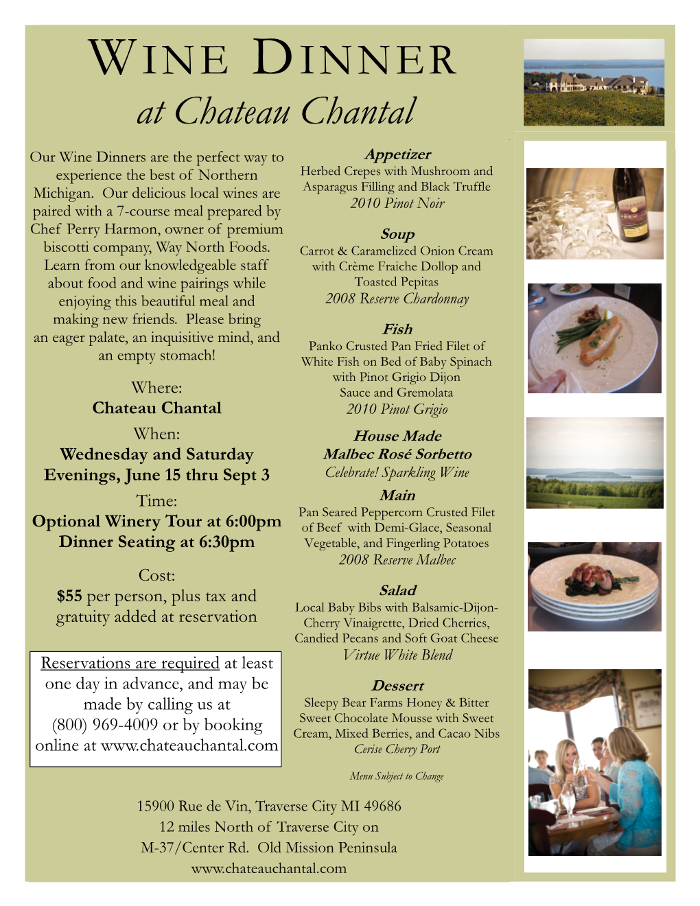 WINE Dinner Poster with Menu 2011