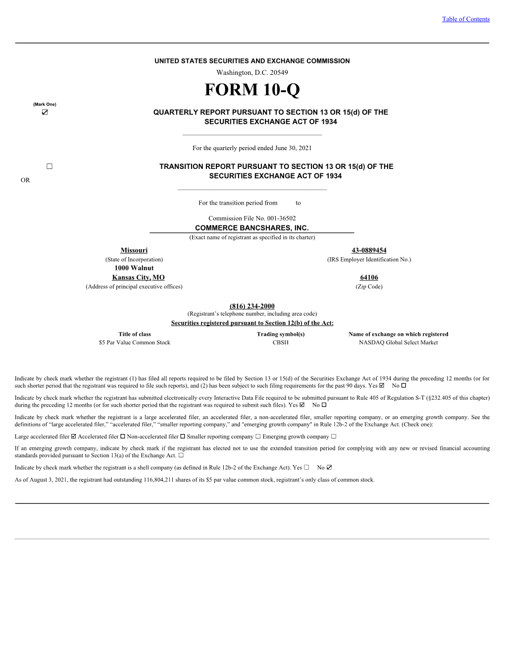 FORM 10-Q (Mark One) ☑ QUARTERLY REPORT PURSUANT to SECTION 13 OR 15(D) of the SECURITIES EXCHANGE ACT of 1934 ______