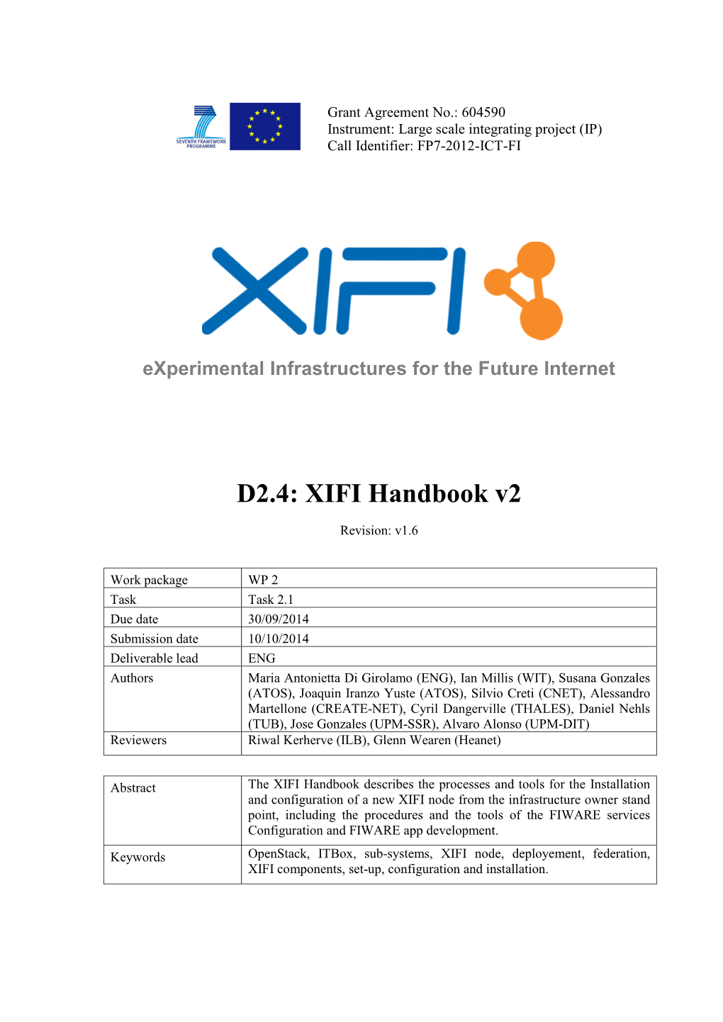 XIFI Deliverable Template