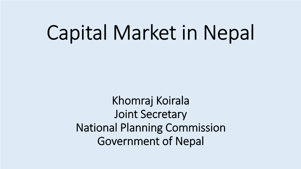 Glimpse of Nepal's Securities/Stock Market