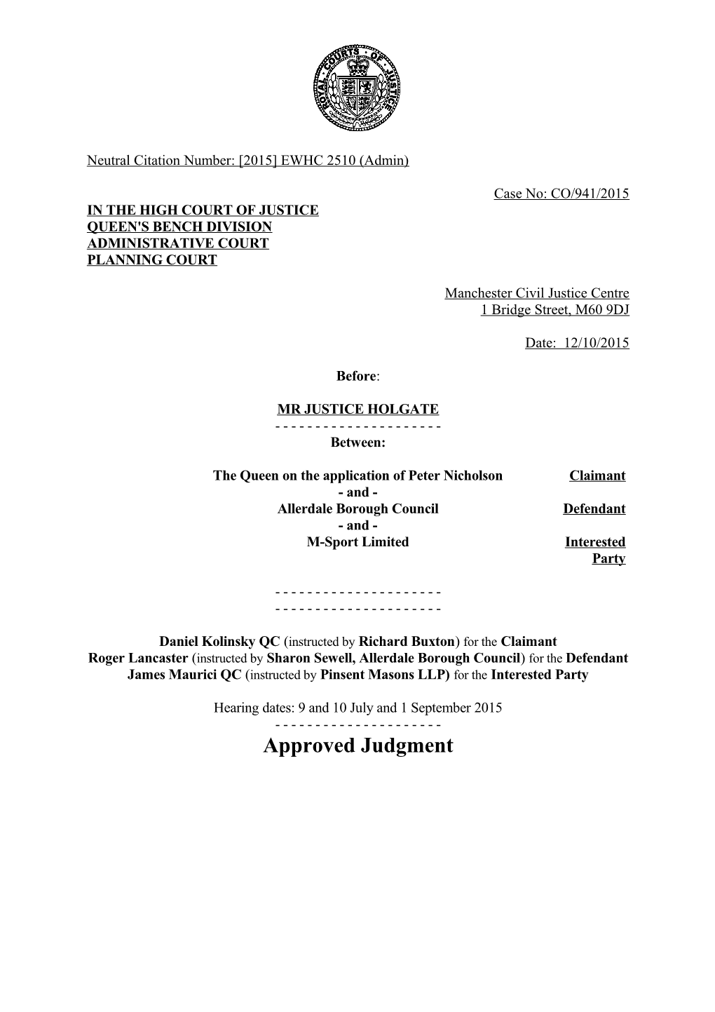 High Court Judgment Template s23