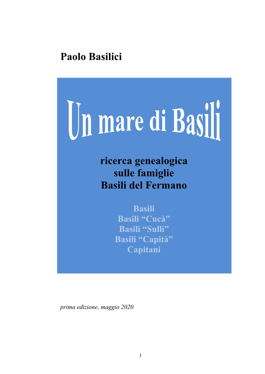 Paolo Basilici Ricerca Genealogica Sulle Famiglie Basili Del Fermano