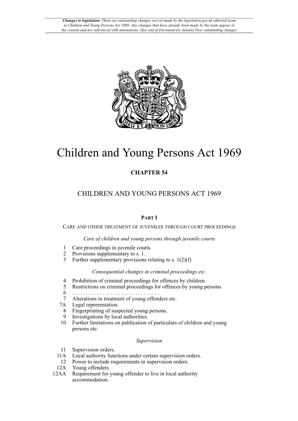 Children and Young Persons Act 1969