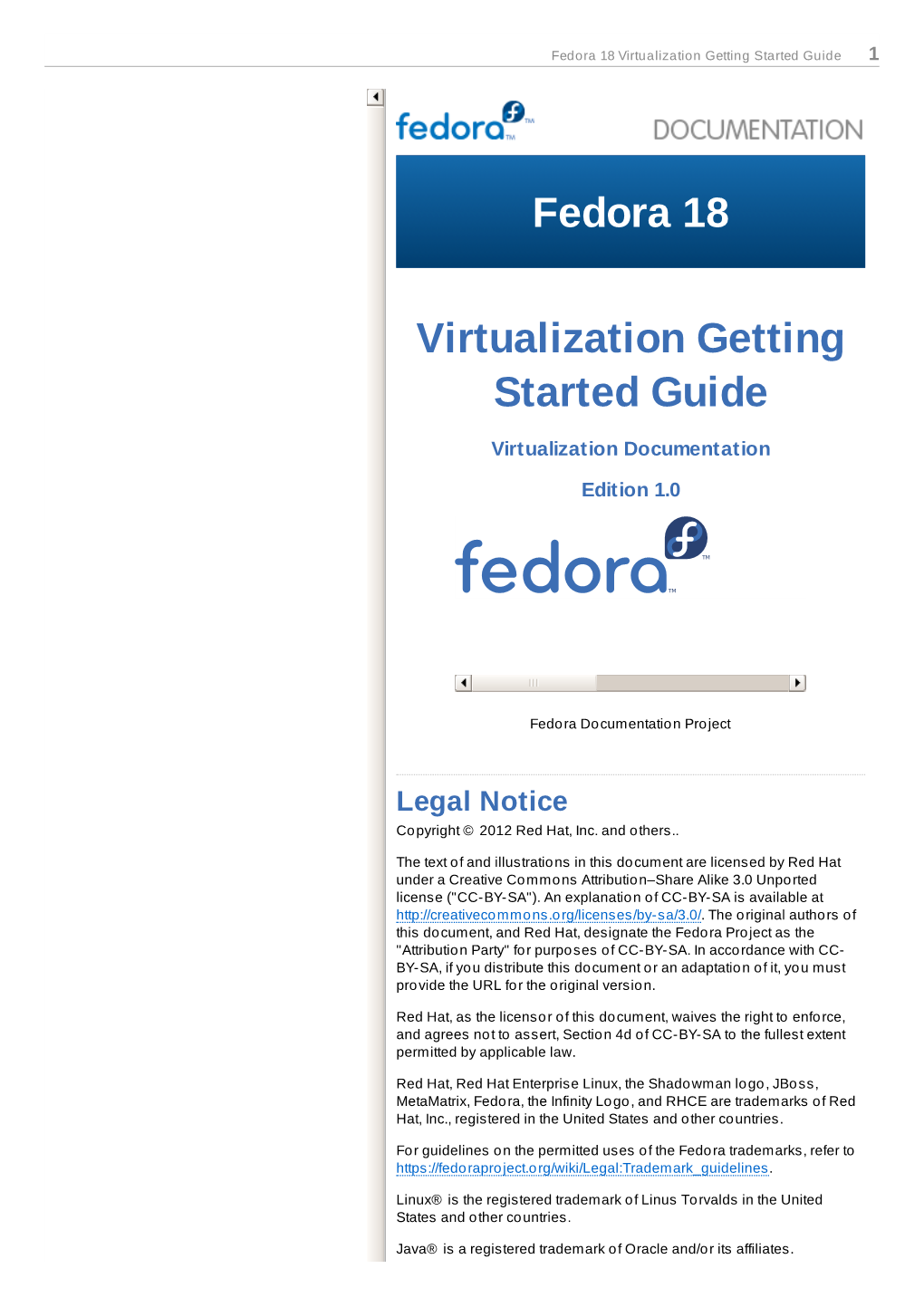 Fedora 18 Virtualization Getting Started Guide 1