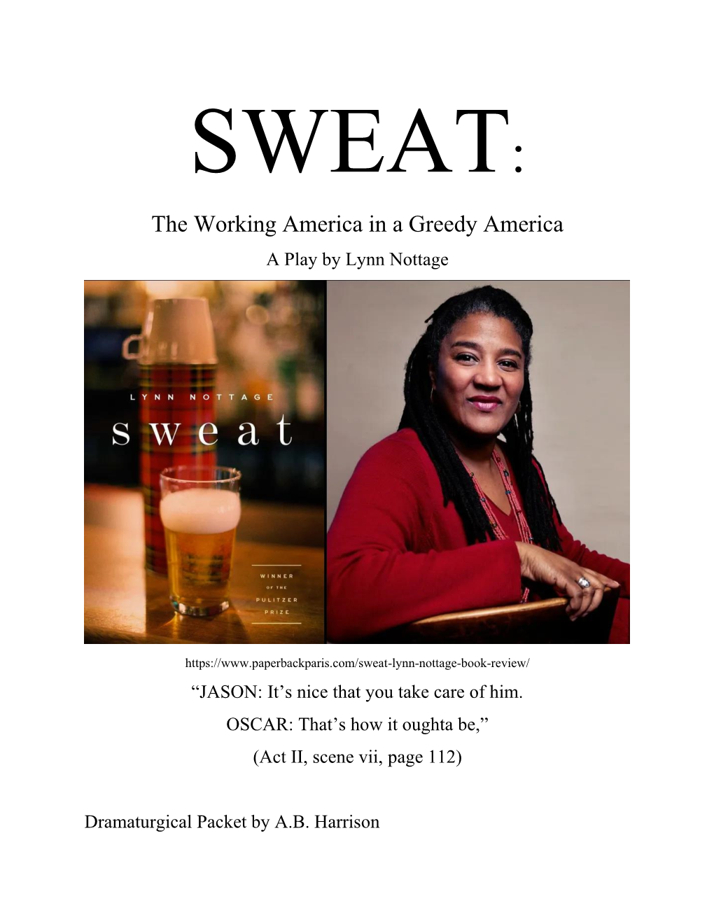 Sweat by Lynn Nottage