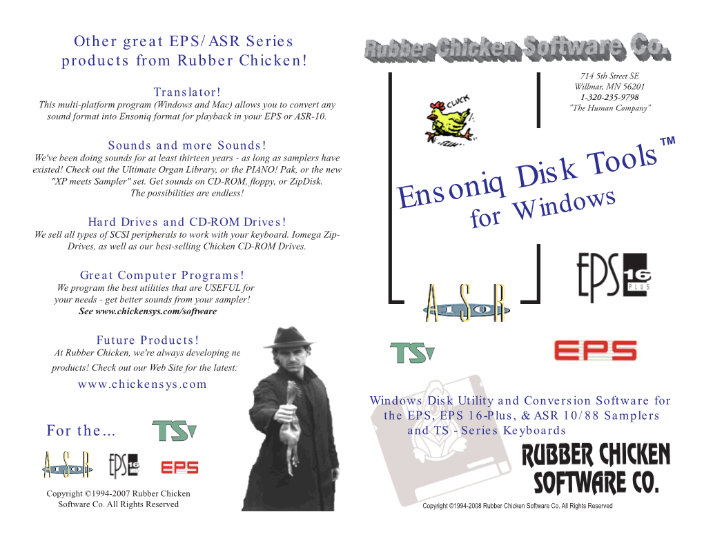 Ensoniq Disk Tools Hard Drives and CD-ROM Drives! for Windows We Sell All Types of SCSI Peripherals to Work with Your Keyboard