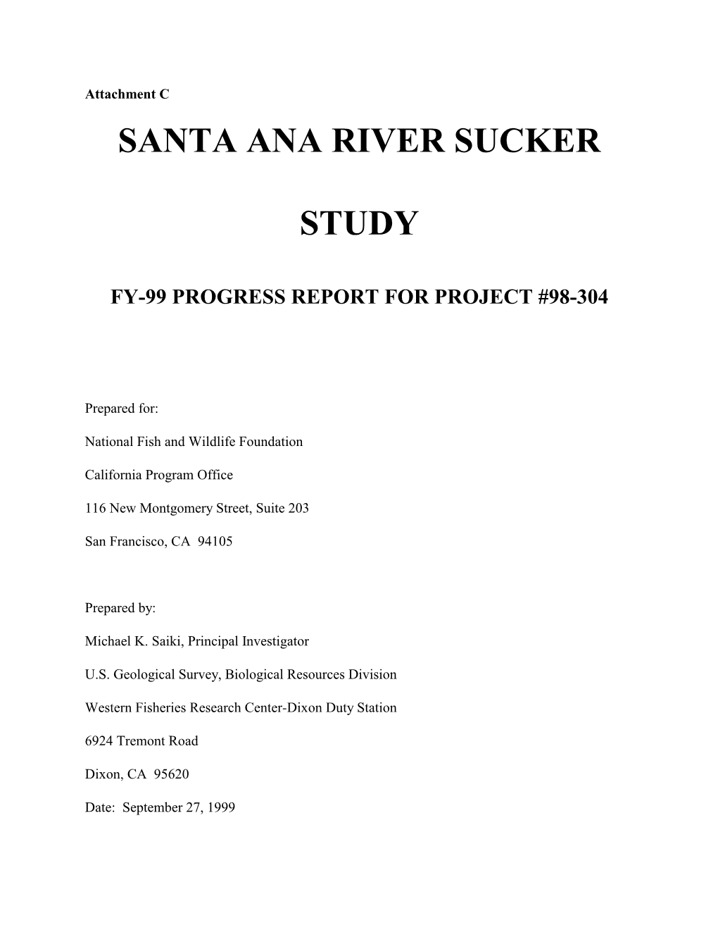 Santa Ana River Sucker Study