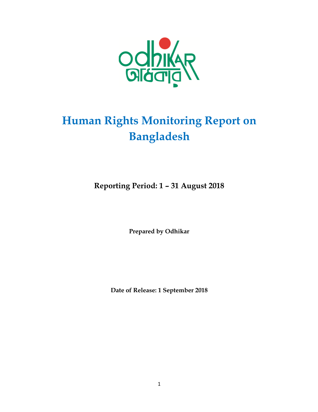 Human Rights Monitoring Report on Bangladesh