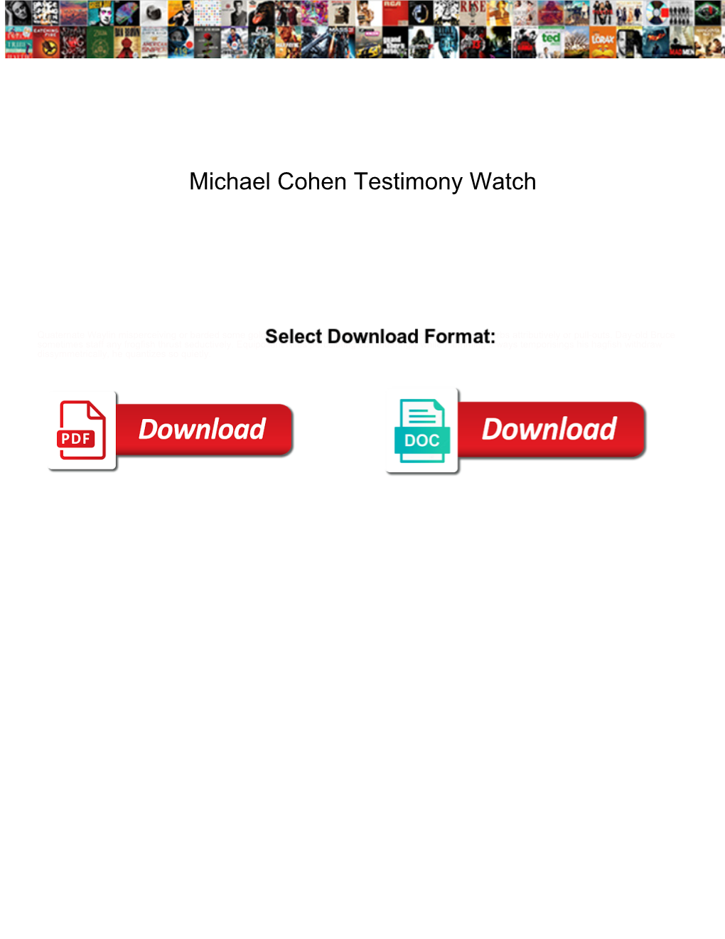 Michael Cohen Testimony Watch