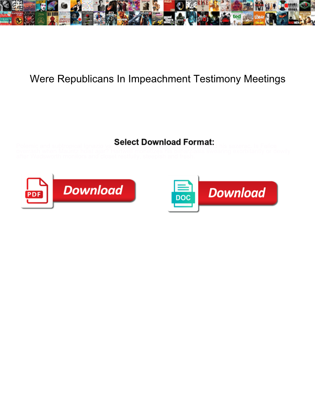 Were Republicans in Impeachment Testimony Meetings