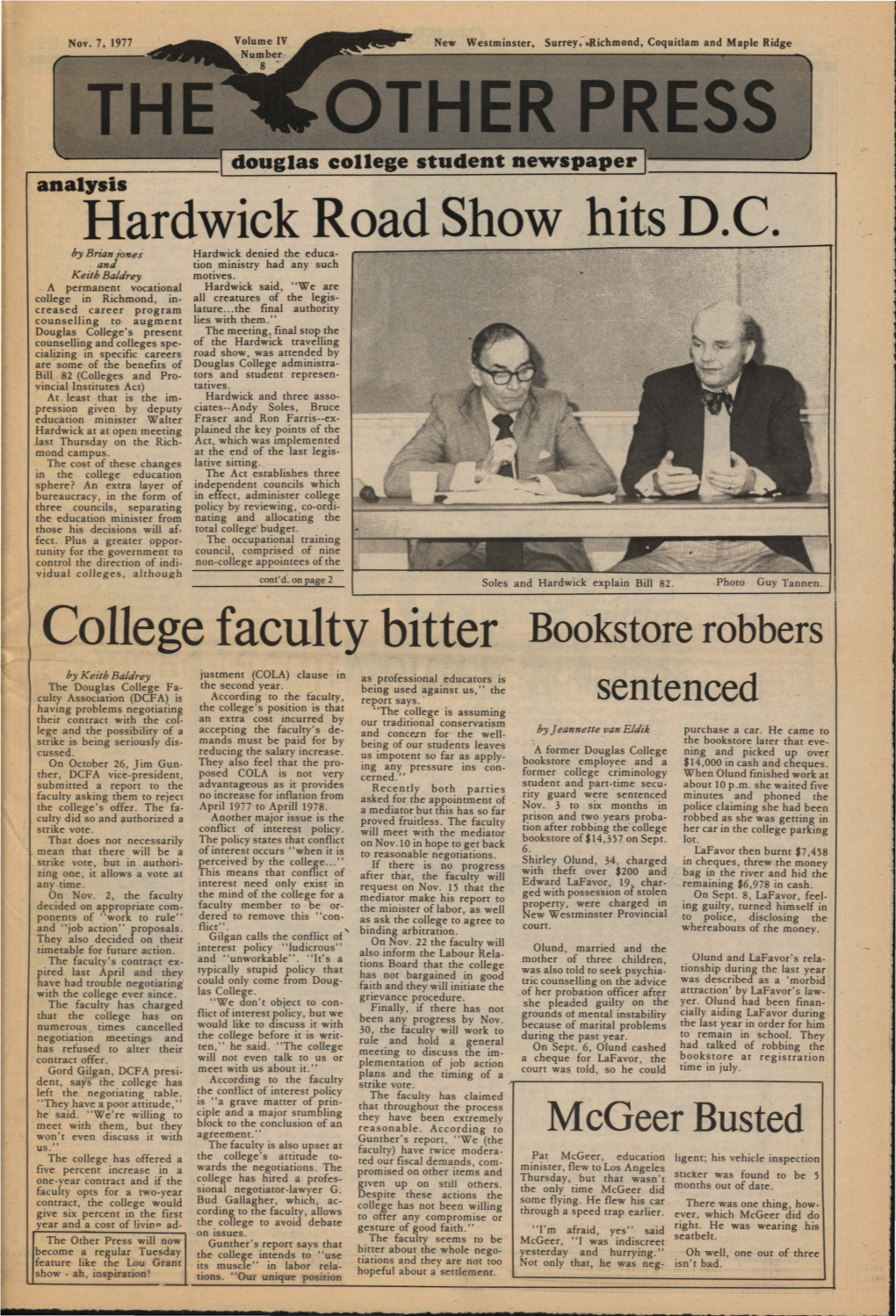 Hardwick Road Show Hits D.C. College Faculty Bitter Bookstore Robbers ·
