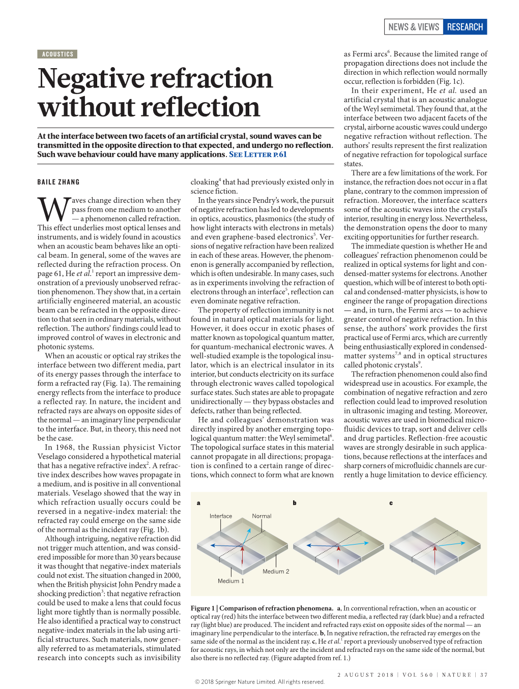 Negative Refraction Without Reflection