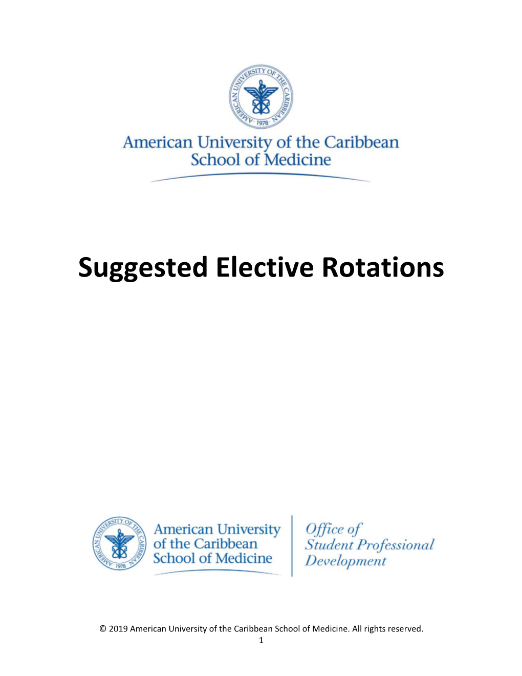 Suggested Elective Rotations