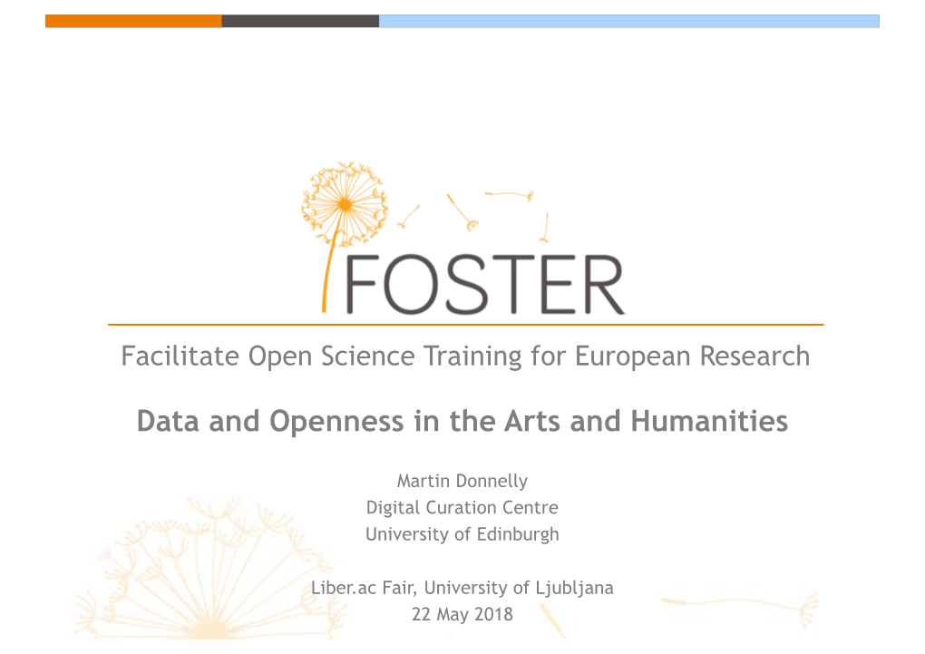 Data and Openness in the Arts and Humanities