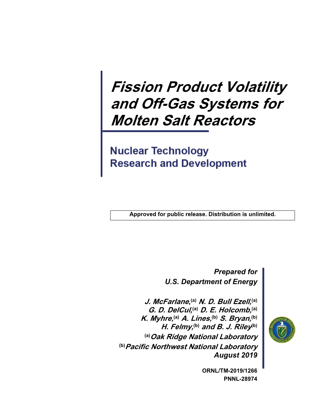 Fission Product Volatility and Off-Gas Systems for Molten Salt Reactors