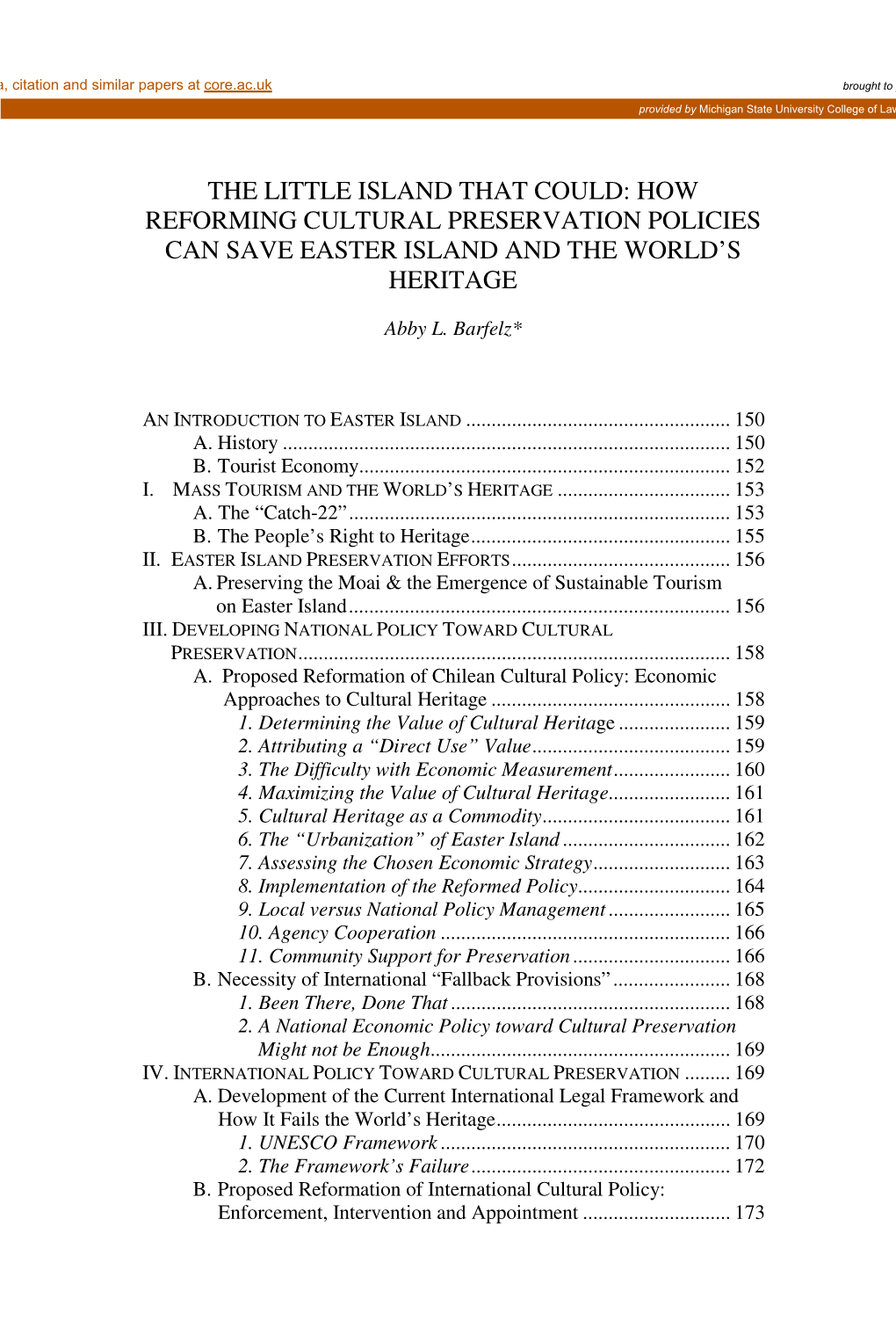 How Reforming Cultural Preservation Policies Can Save Easter Island and the Worldâ•Žs Heritage