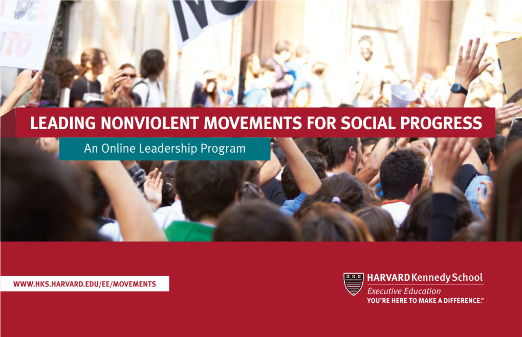 LEADING NONVIOLENT MOVEMENTS for SOCIAL PROGRESS an Online Leadership Program