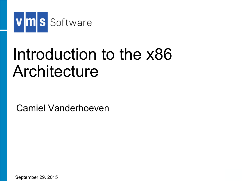 Introduction to the X86 Architecture