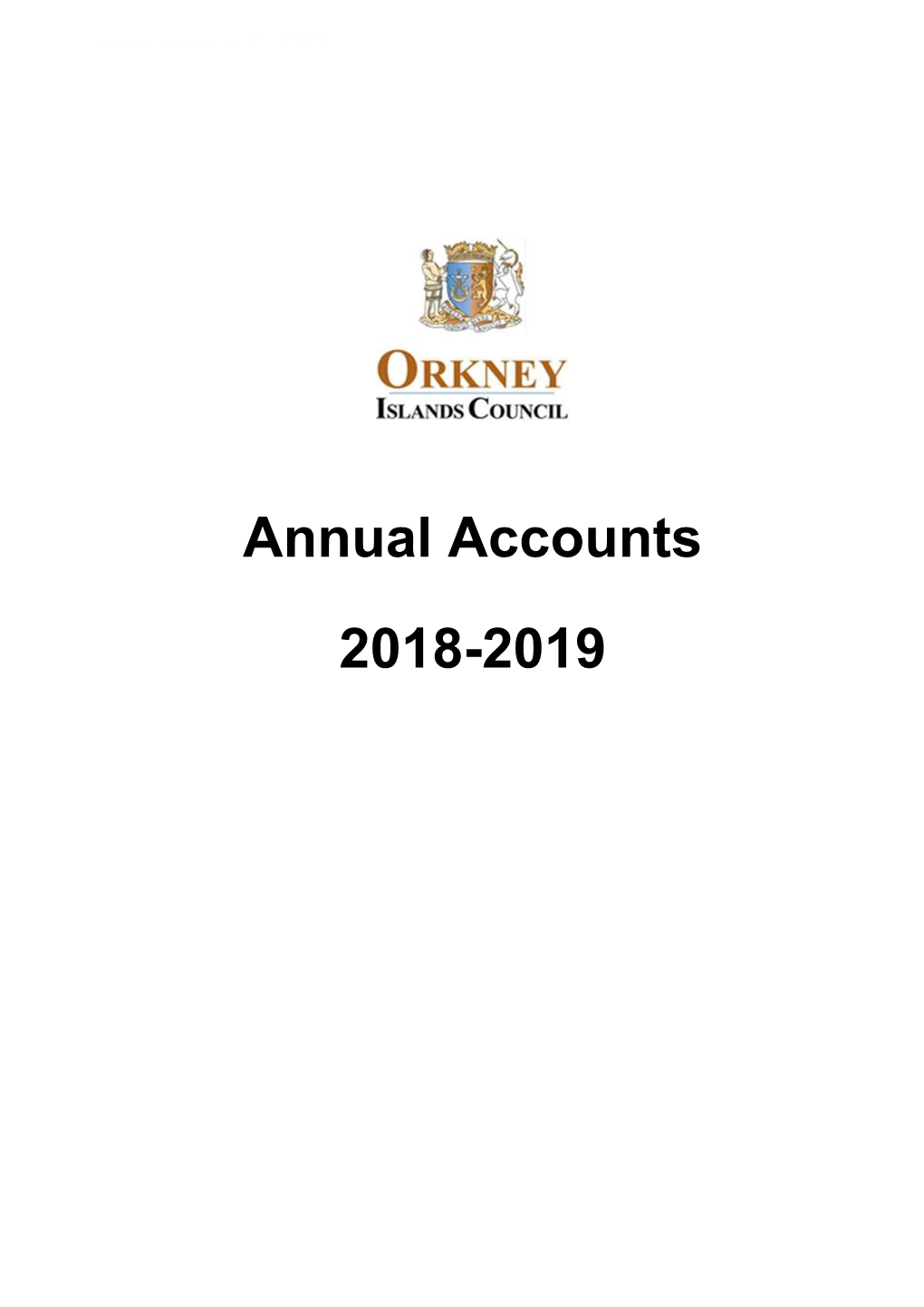 Orkney Islands Council Annual Accounts 2018-2019