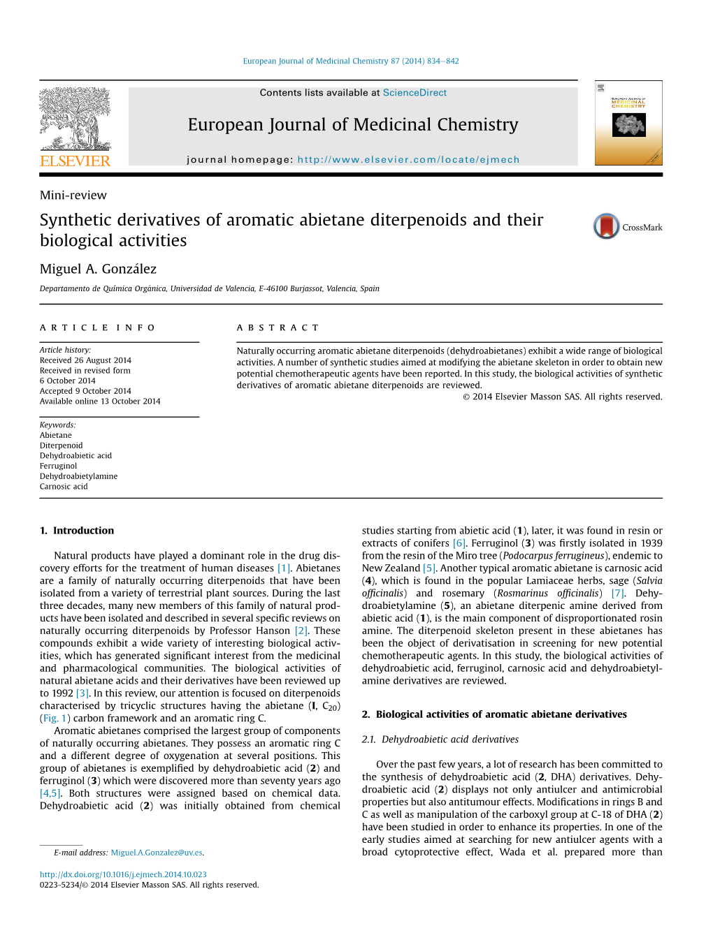 Synthetic Derivatives of Aromatic Abietane Diterpenoids and Their Biological Activities