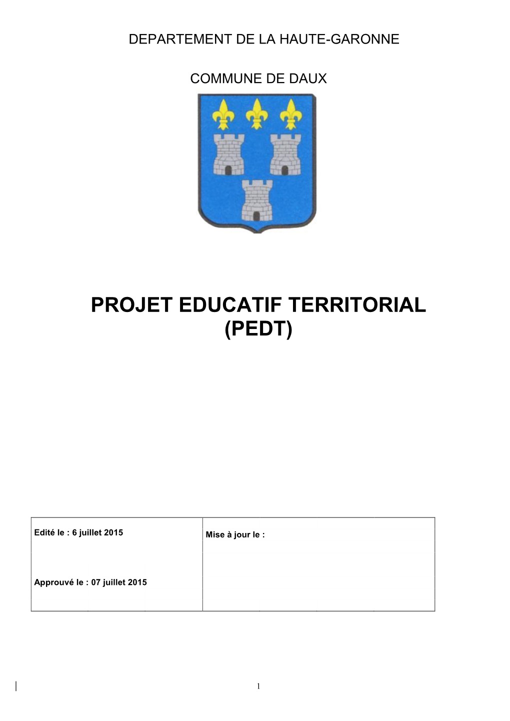 Projet Educatif Territorial (Pedt)