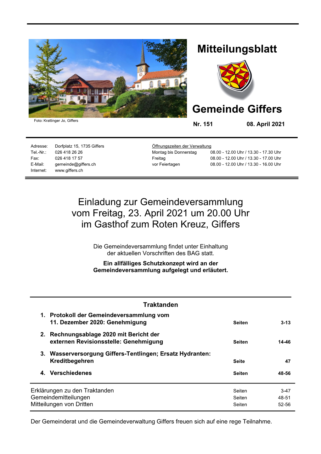 Mitteilungsblatt Gemeinde Giffers