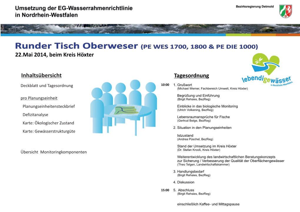 Runder Tisch Oberweser (PE WES 1700, 1800 & PE DIE 1000) 22.Mai 2014, Beim Kreis Höxter