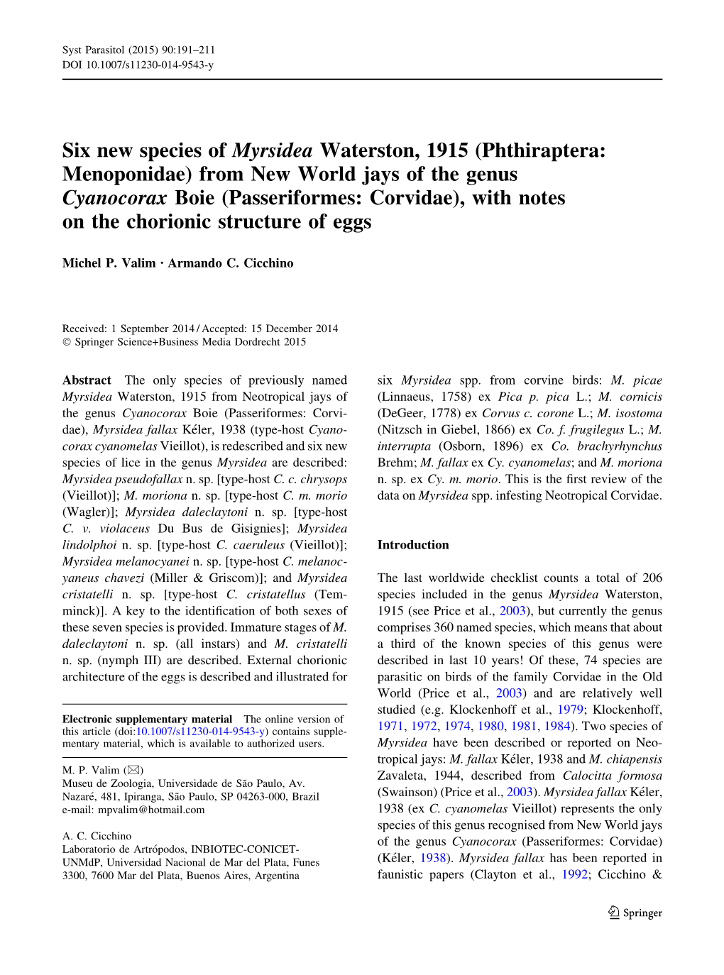 Electronic Supplementary Material the Online Version of This Article (Doi:10.1007/S11230-014-9543-Y) Contains Supple- 1971, 1972, 1974, 1980, 1981, 1984)