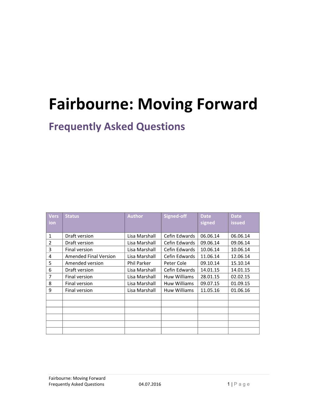 Fairbourne Moving Forward