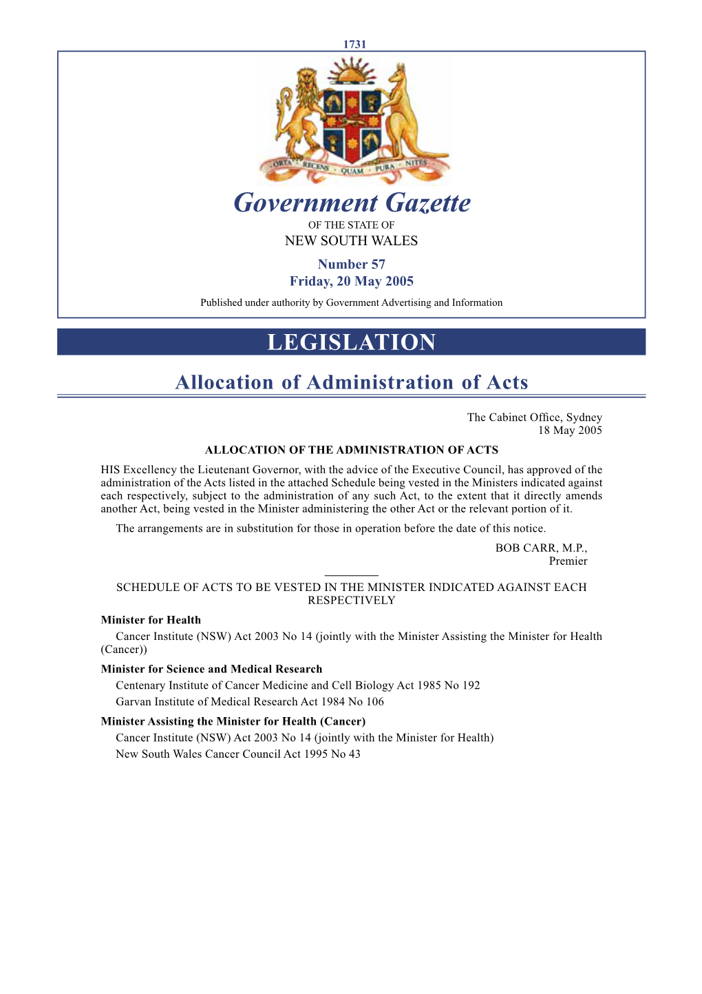 Government Gazette