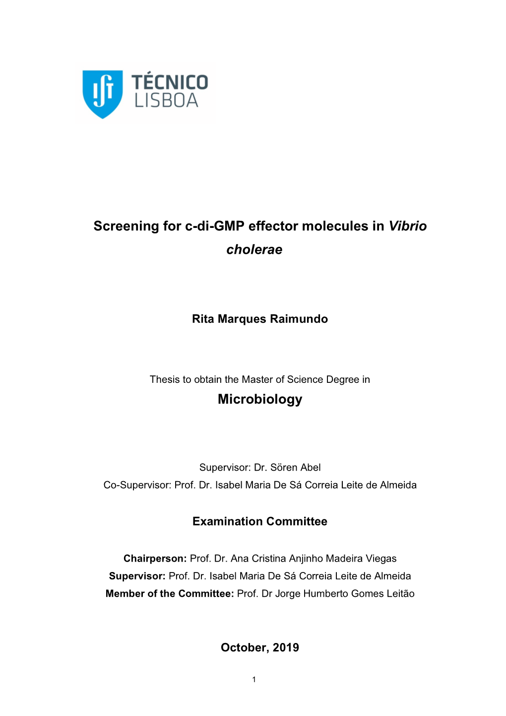 Screening for C-Di-GMP Effector Molecules in Vibrio Cholerae