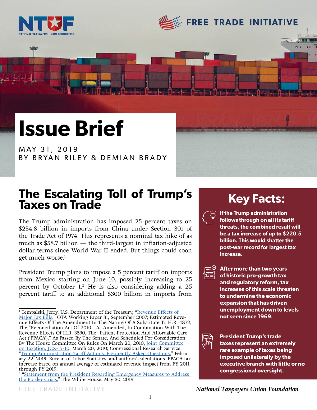 Issue Brief MAY 31, 2019 by BRYAN RILEY & DEMIAN BRADY