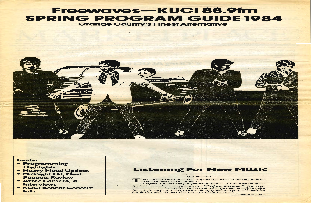 Freewaves: KUCI 88.9 FM Spring Program Guide 1984 Orange