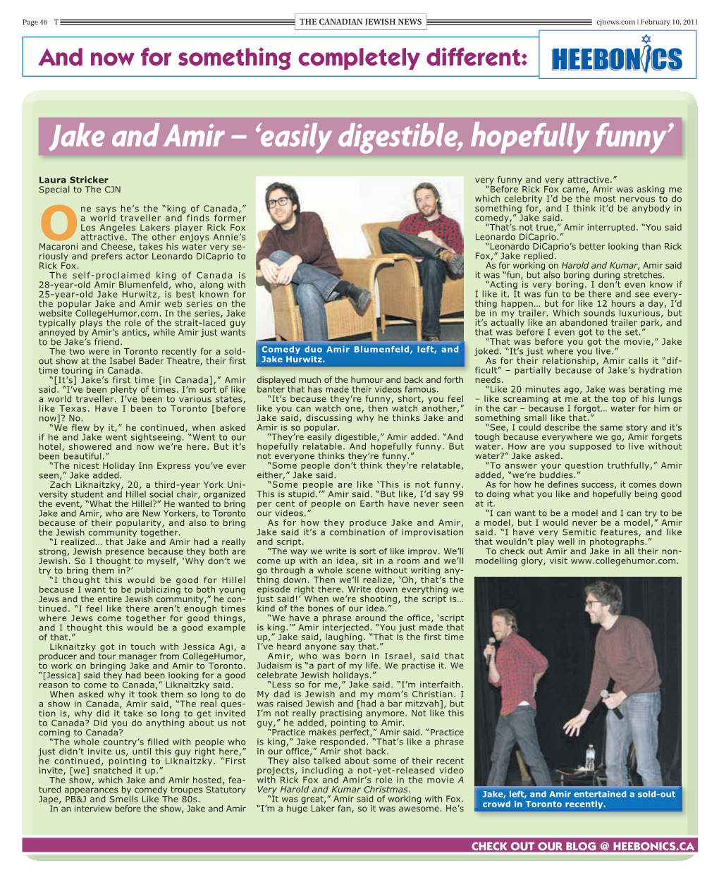 Jake and Amir – 'Easily Digestible, Hopefully Funny'