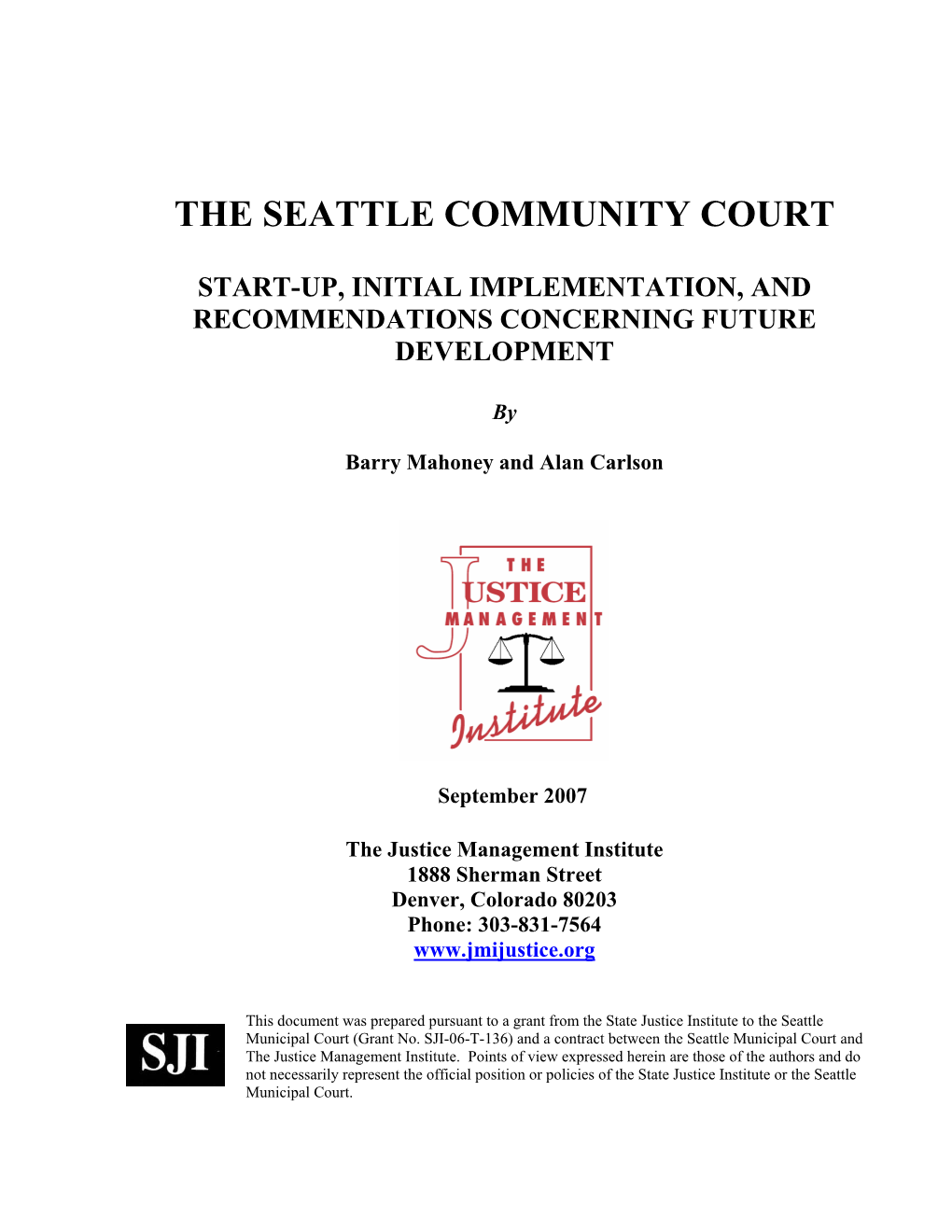 The Seattle Community Court