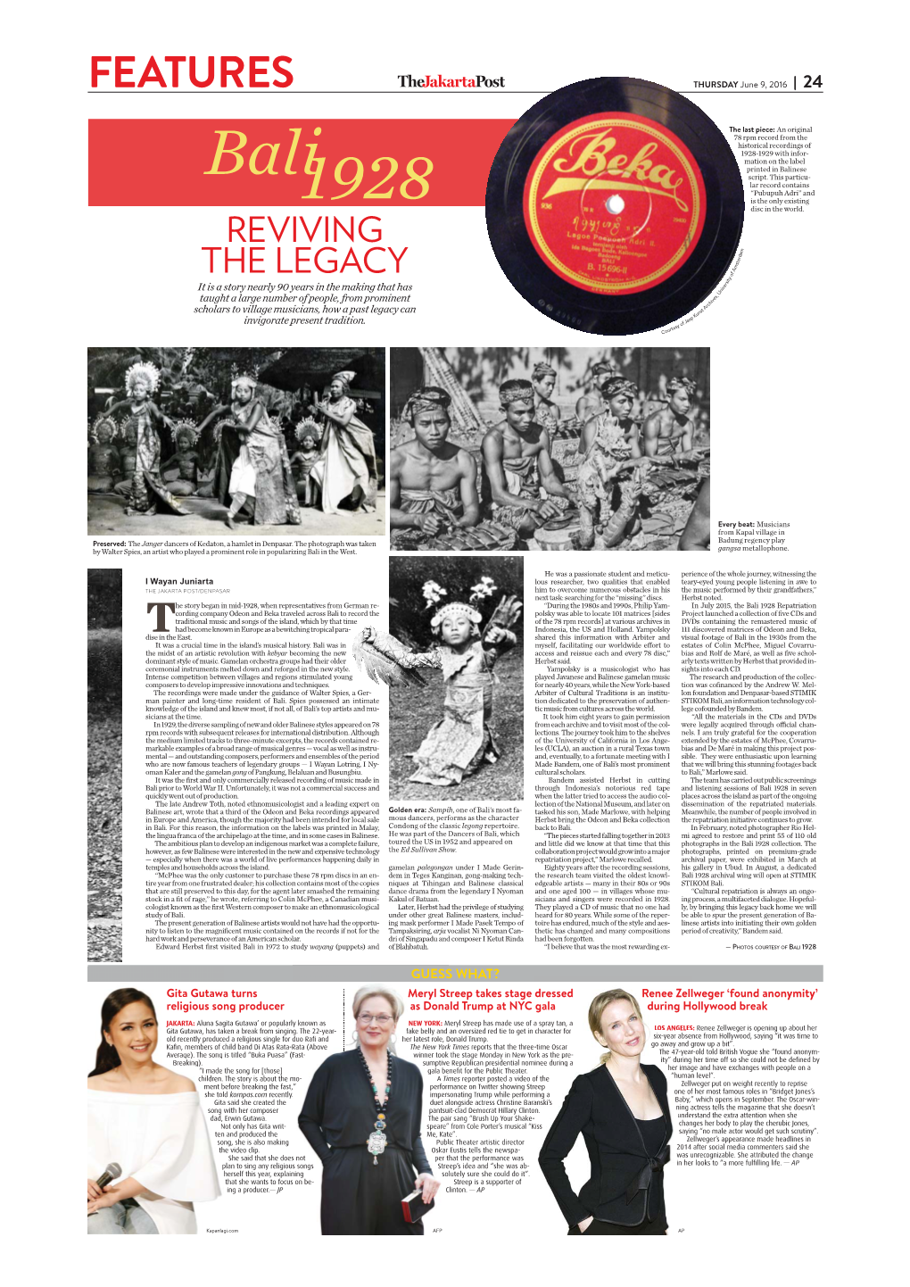 Jakarta Post on Bali 1928 Reviving the Legacy