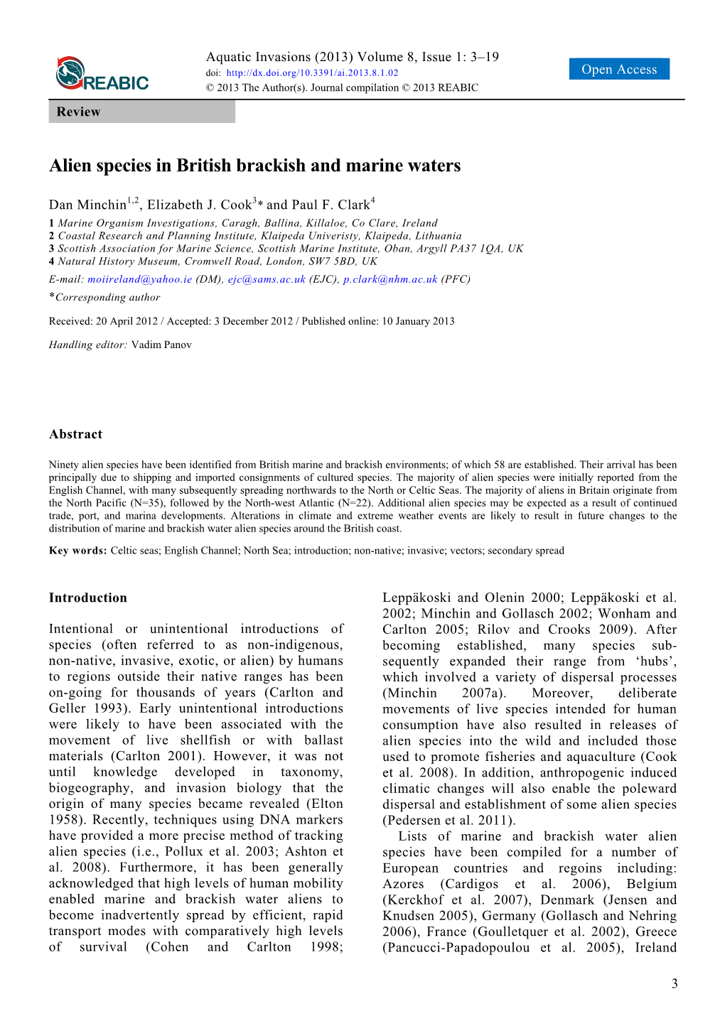 Alien Species in British Brackish and Marine Waters