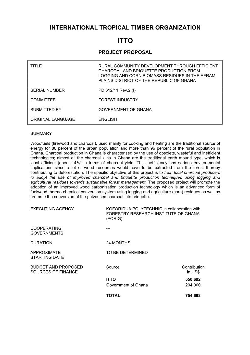 The International Tropical Timber Organization