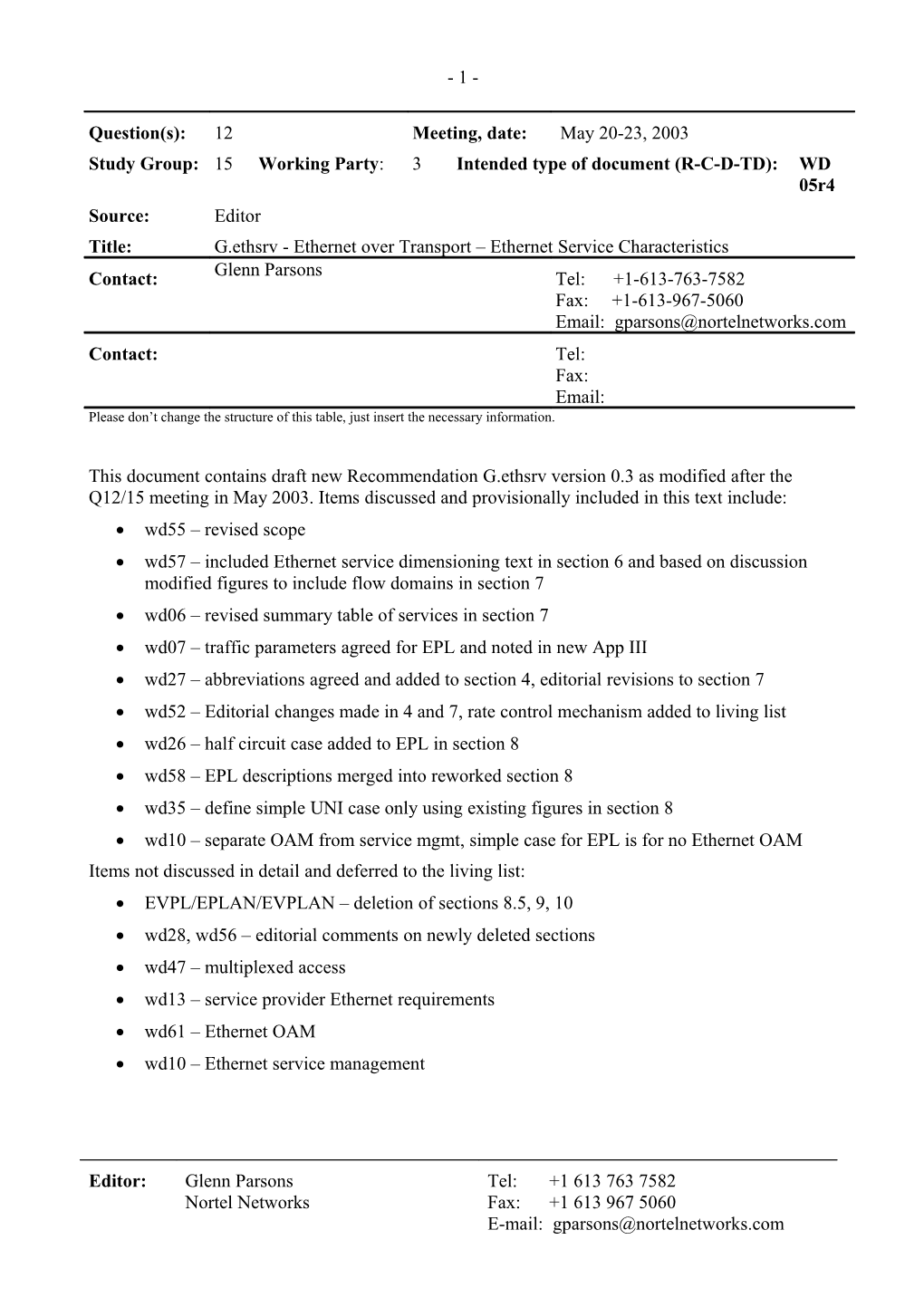 Wd06 Revised Summary Table of Services in Section 7