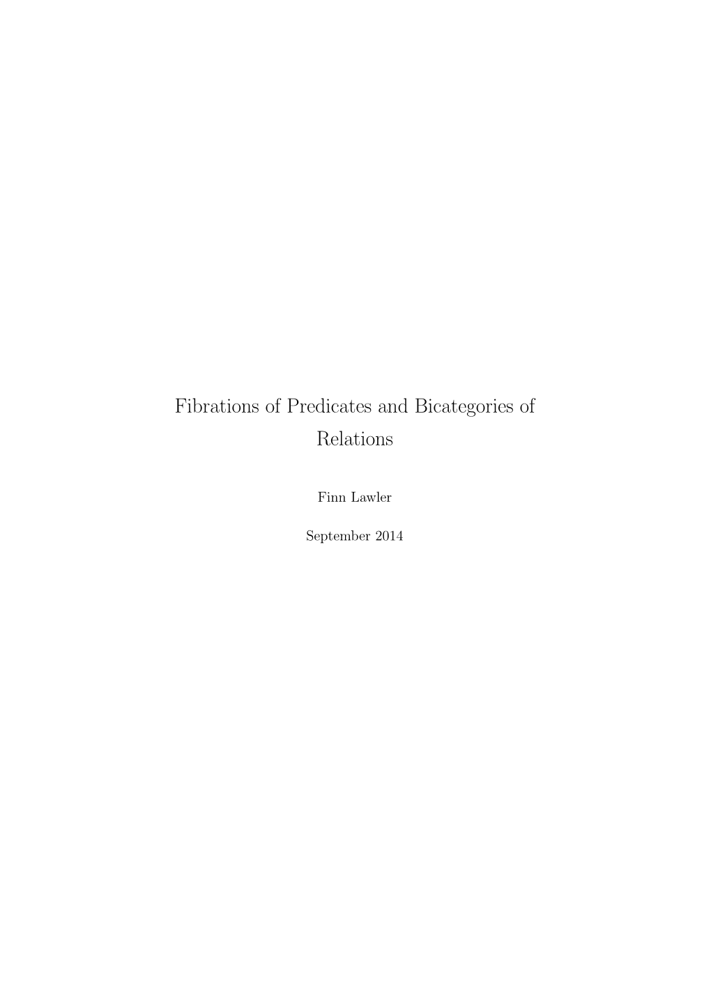 Fibrations of Predicates and Bicategories of Relations