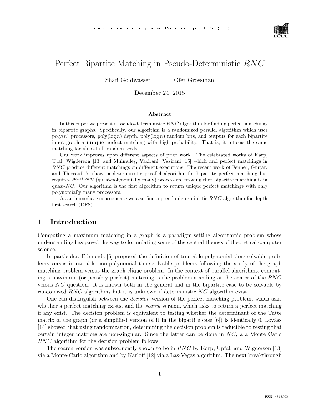 Perfect Bipartite Matching in Pseudo-Deterministic RNC