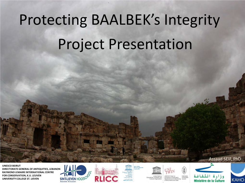 Protecting BAALBEK's Integrity Project Presentation